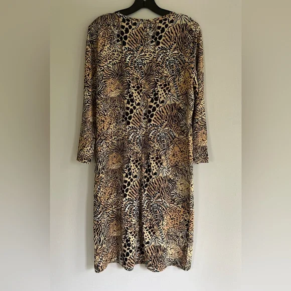 LILLY PULITZER Tessa Dress Rattan Walk On The Wild Side V-Neck 3/4 Sleeve | XL - Picture 8 of 12